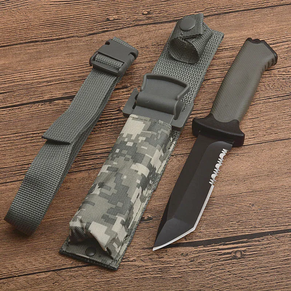 Straight Knife 12C27 Black Coated For Hunting - Woknives™