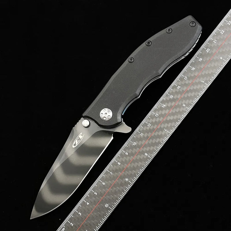 Zero Tolerance ZT0562 0562CF Hinderer Slicer Folding Knife ELMAX G10 Shank Bearing Outdoor Camping EDC KNIVES